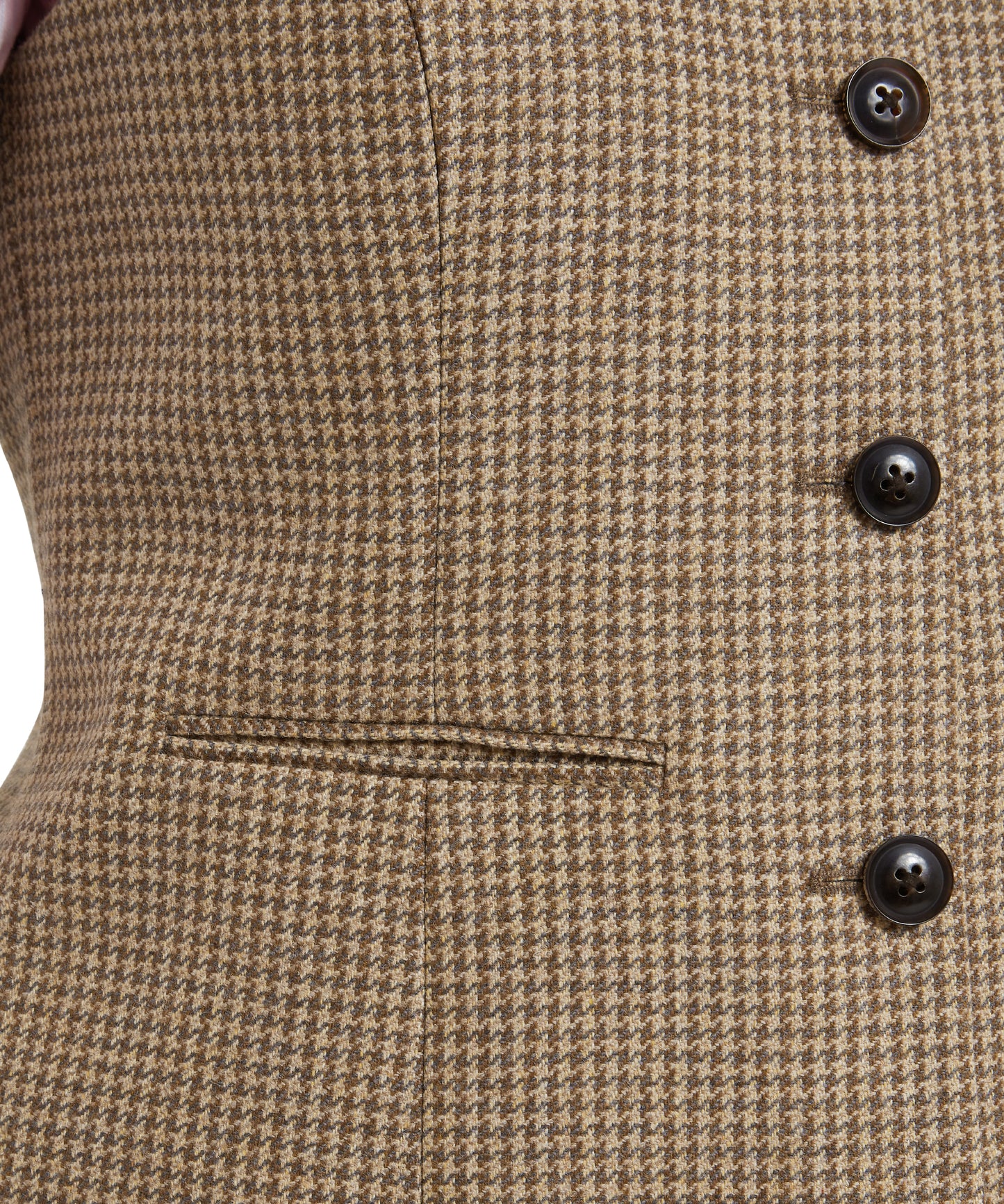 Schoffel Millport Tweed Nehru Waistcoat Houndstooth Tweed