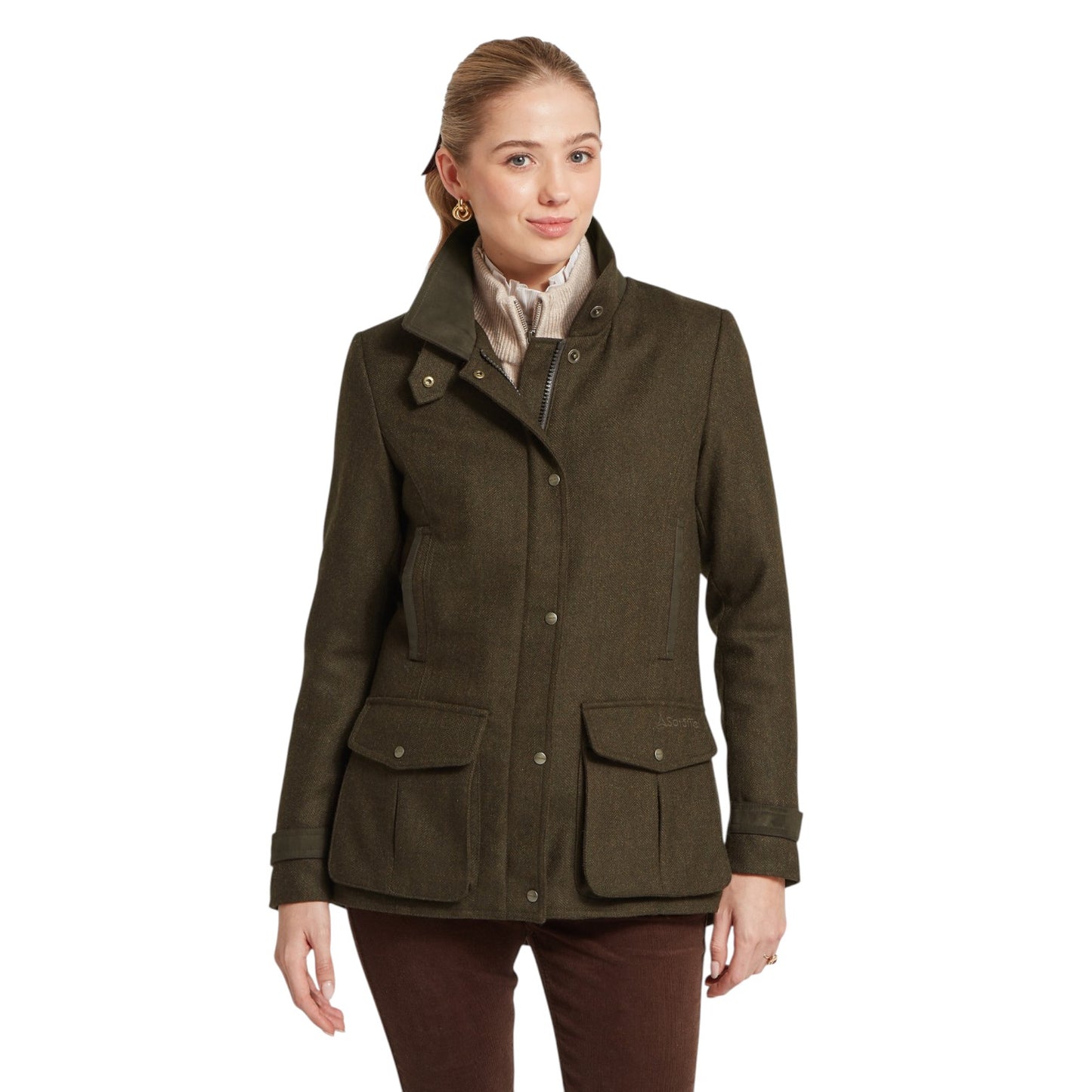 Schoffel Murra Tweed Coat Dark Loden Herr Tweed