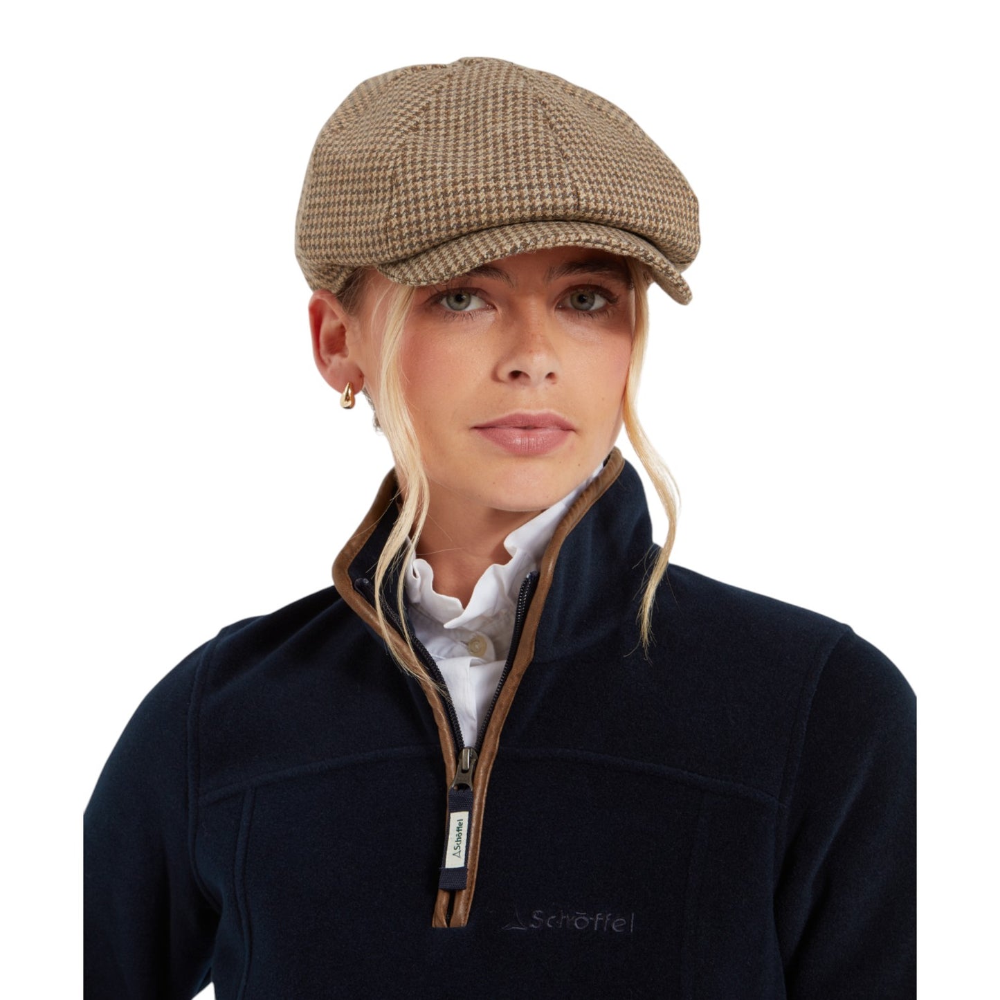 Schoffel Newsboy Cap Houndstooth Tweed