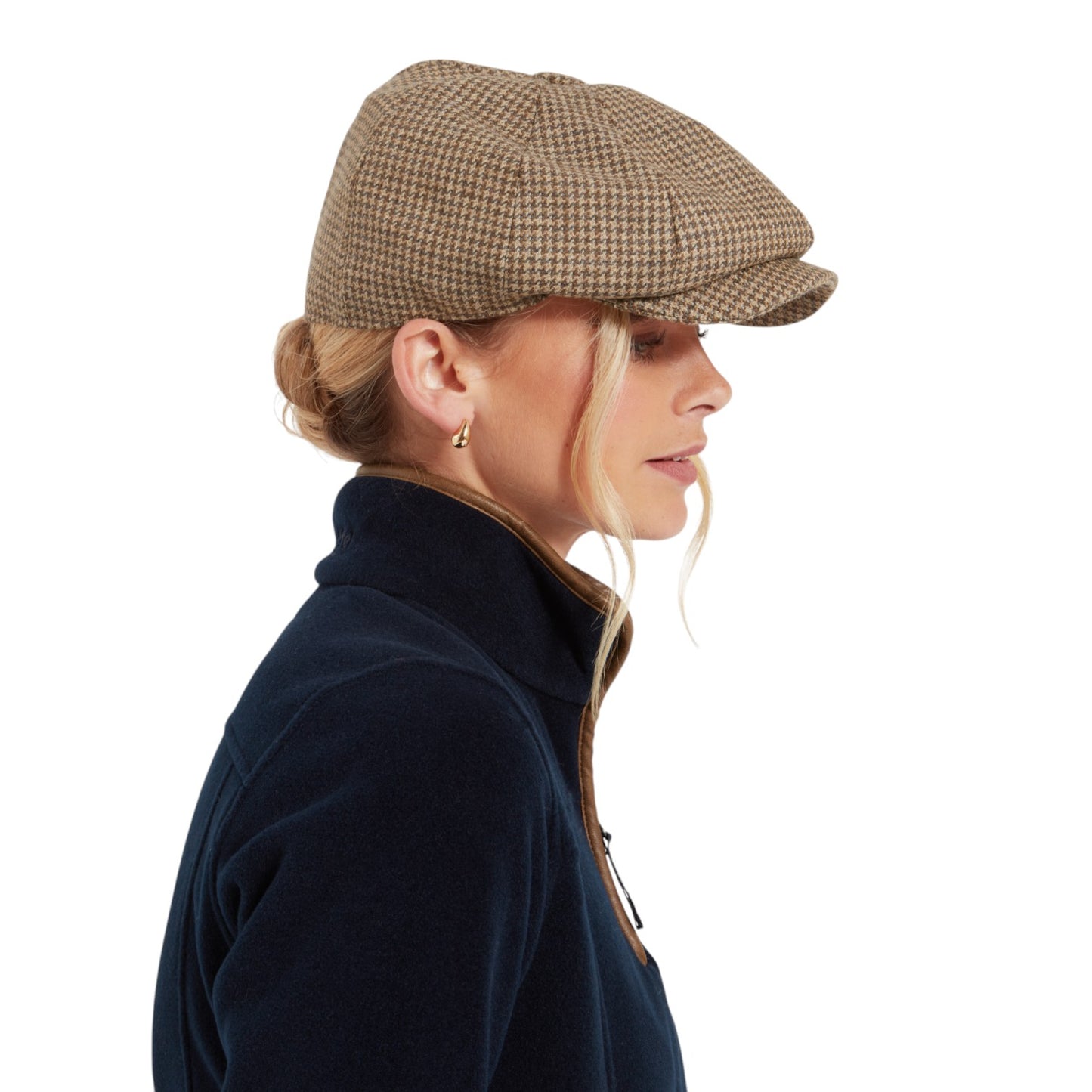 Schoffel Newsboy Cap Houndstooth Tweed