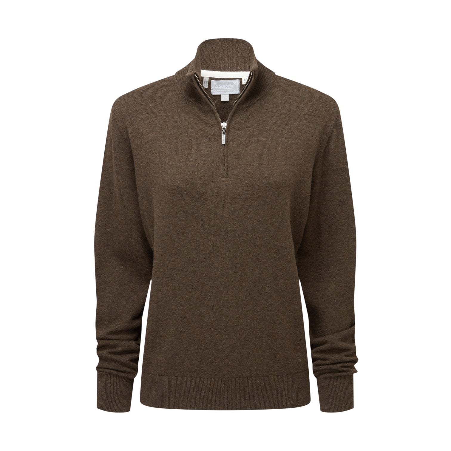Schoffel Polperro Cotton 1/4 Zip Chocolate