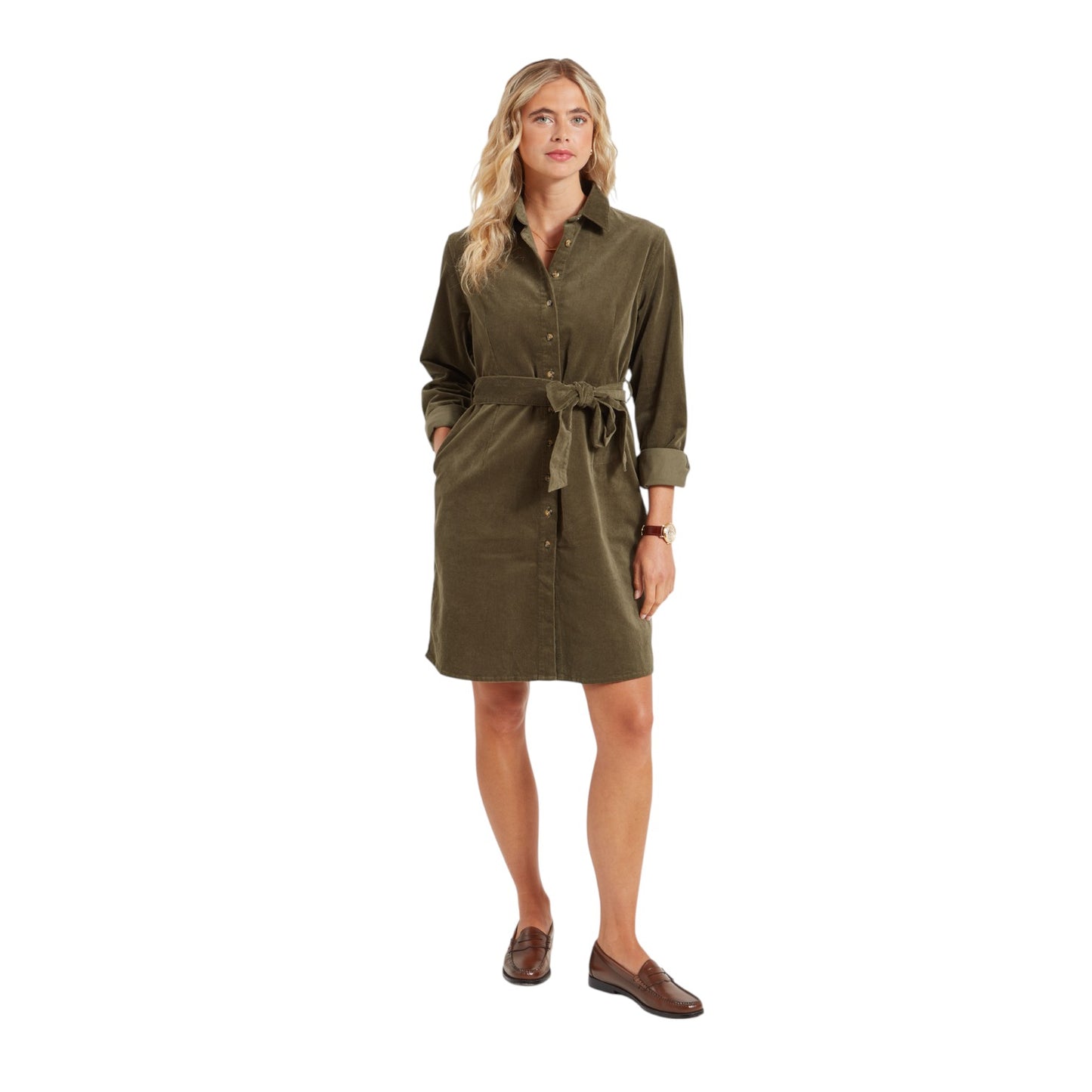 Schoffel Sage Cord Dress Dark Sage