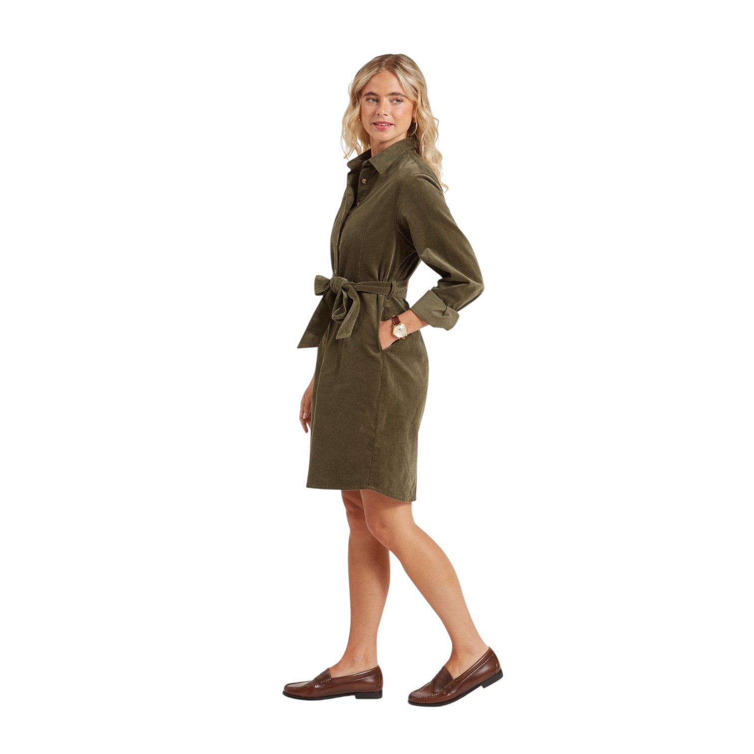 Schoffel Sage Cord Dress Dark Sage
