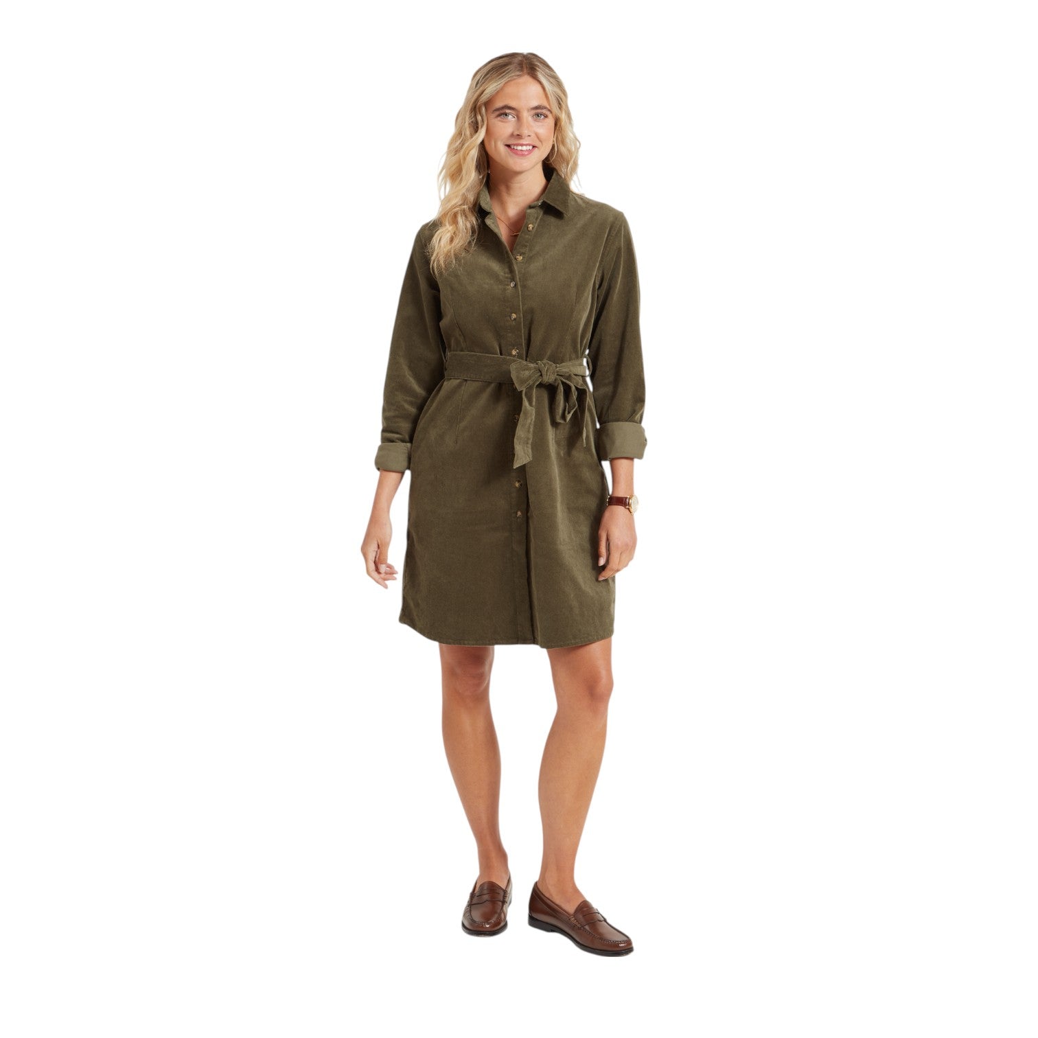 Schoffel Sage Cord Dress Dark Sage