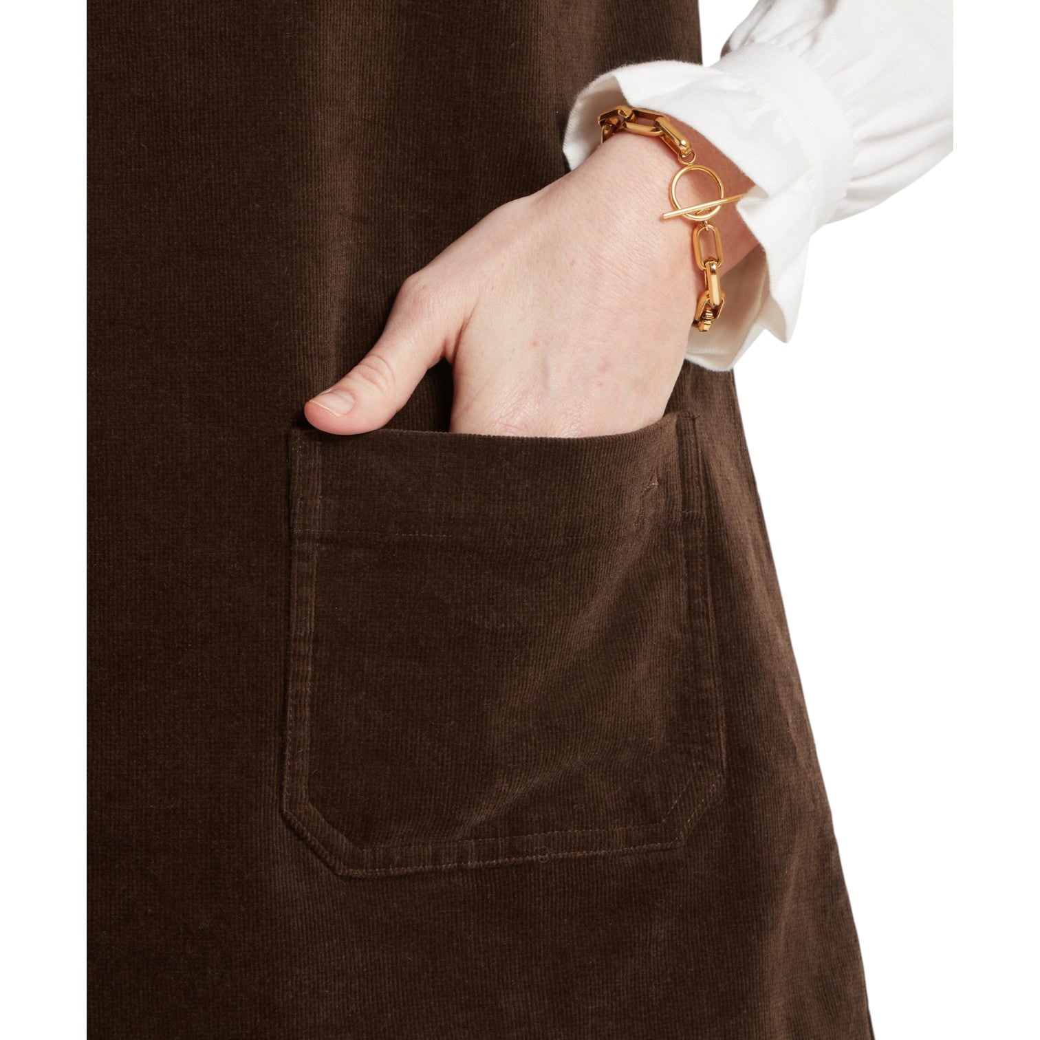 Schoffel Cord Pinafore Dress Chocolate
