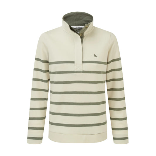 Schoffel Sandown Sweatshirt Pale Stone/Agave Green Stripe