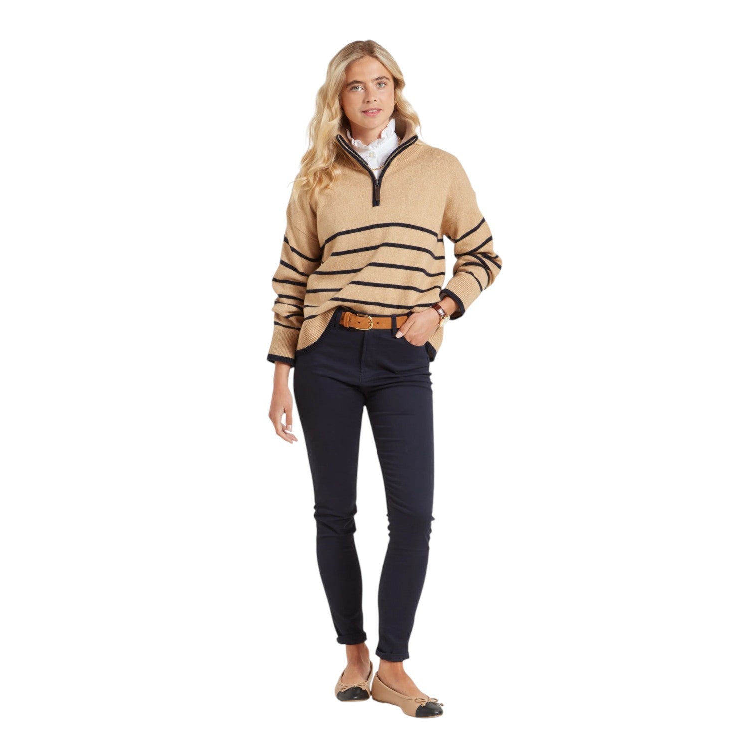 Schoffel Sandsend 1/4 Zip Jumper Warm Sand