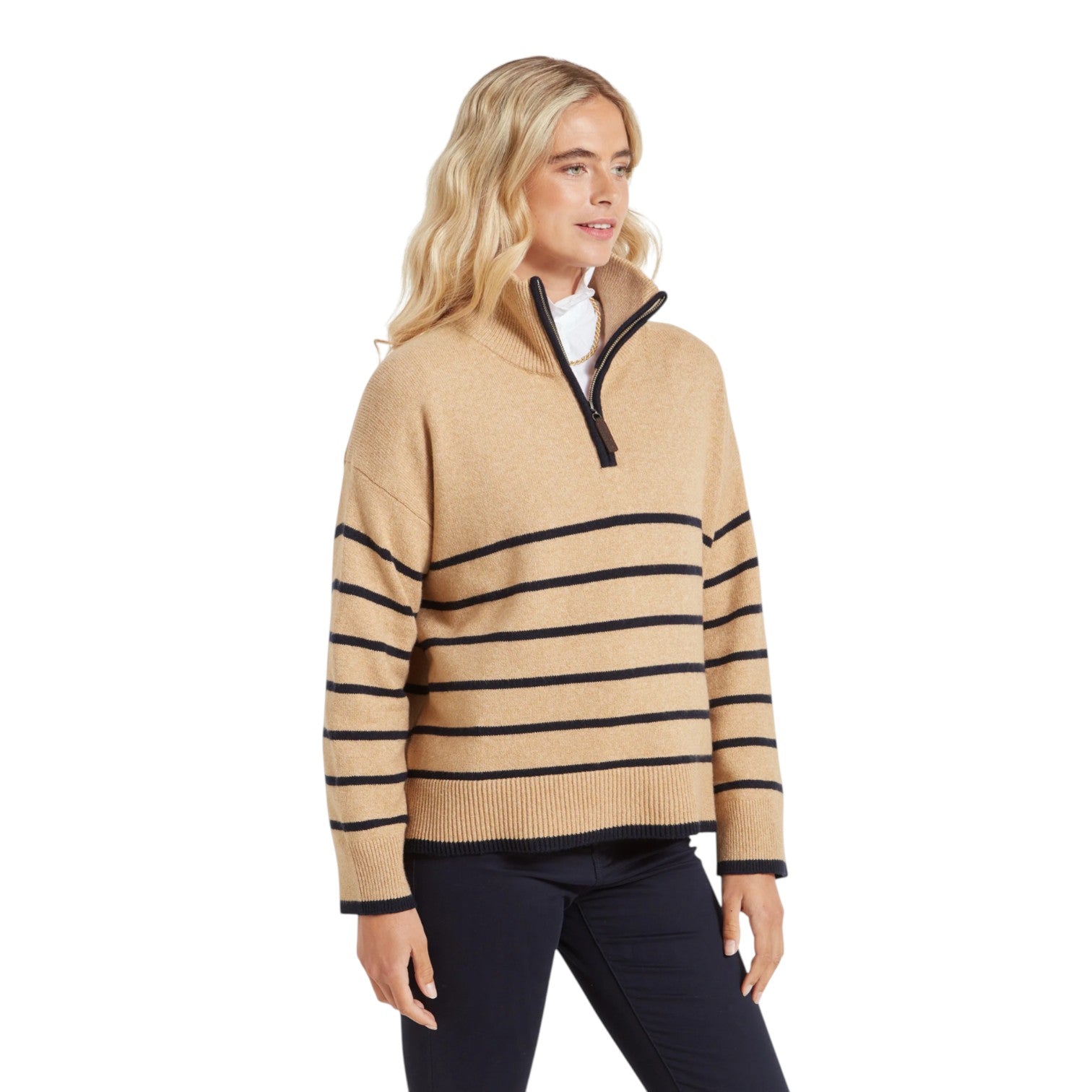 Schoffel Sandsend 1/4 Zip Jumper Warm Sand