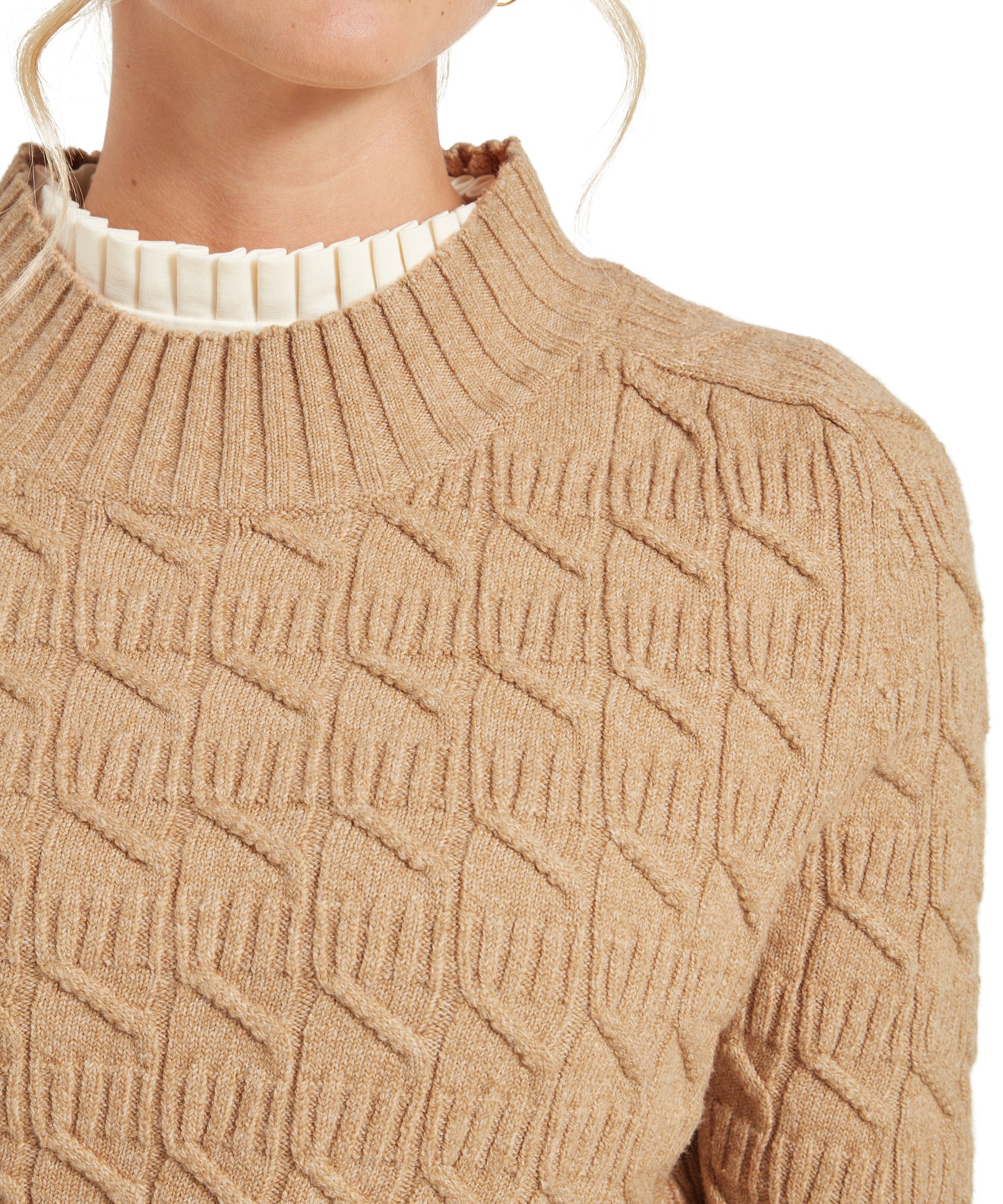 Schoffel Sandsend Cable Jumper Warm Sand