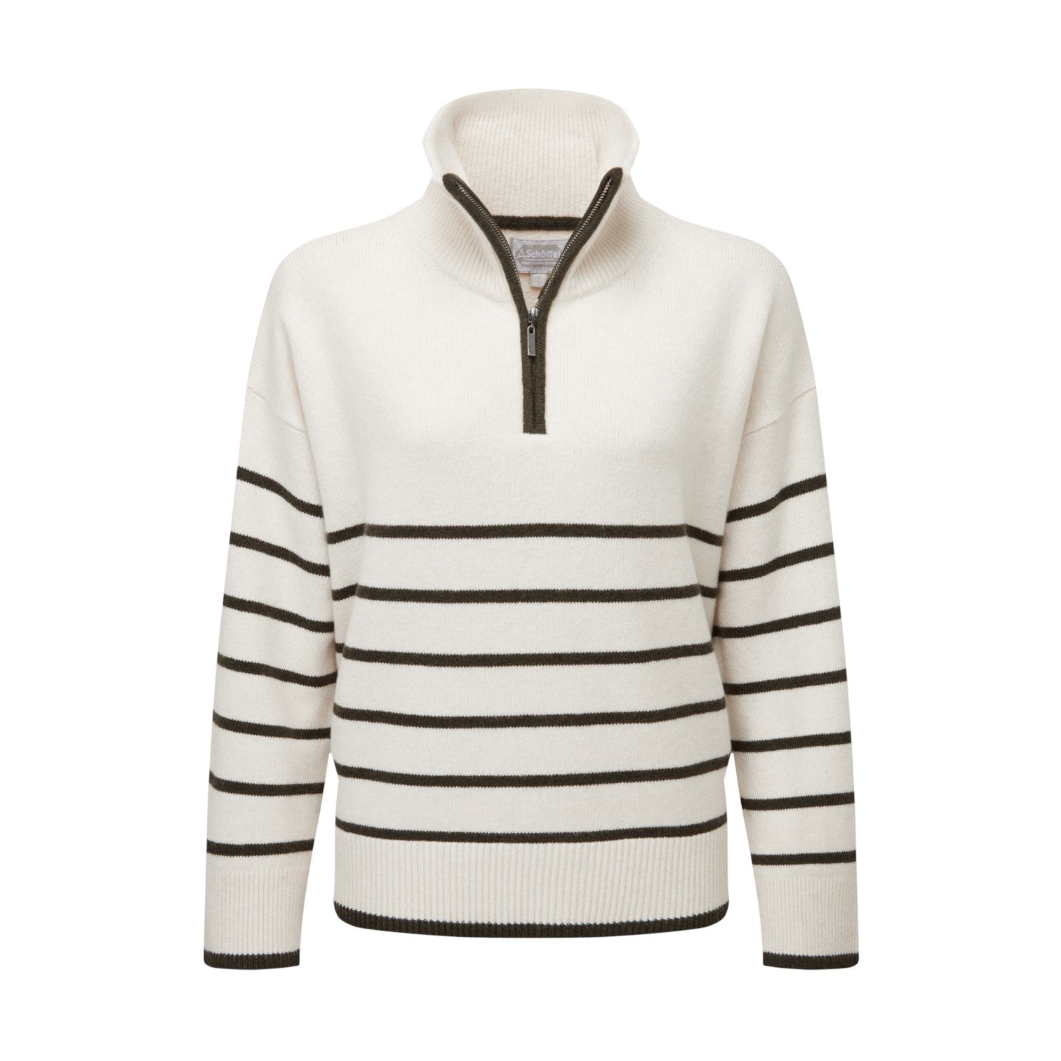 Schoffel Sandsend 1/4 Jumper- White/Loden
