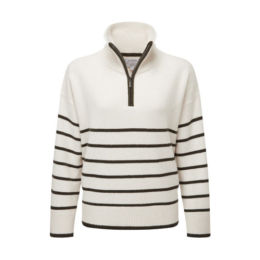 Schoffel Sandsend 1/4 Jumper- White/Loden
