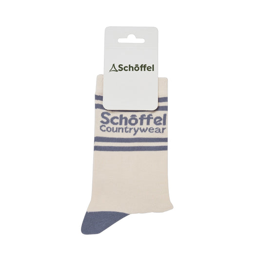 Schoffel Single Cotton Sock Pale Stone Retro