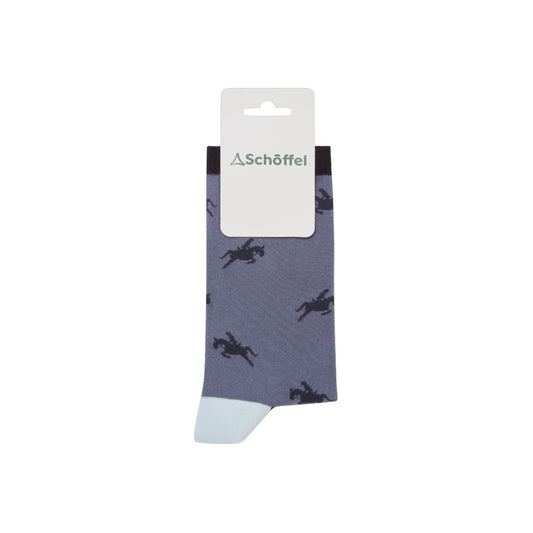 Schoffel Single Cotton Sock Navy Horse