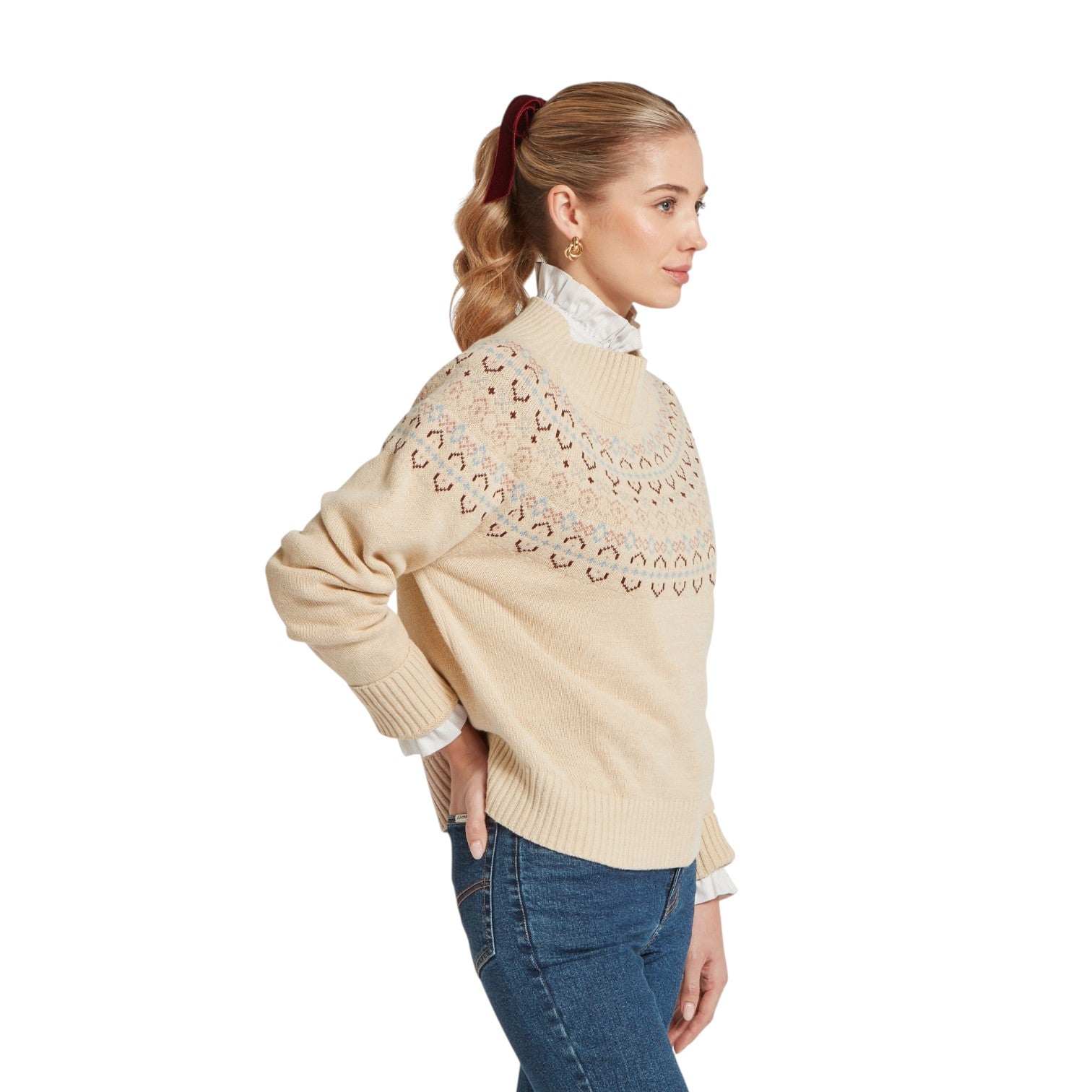 Schoffel Tresness Fairisle Jumper Port/Lake Blue