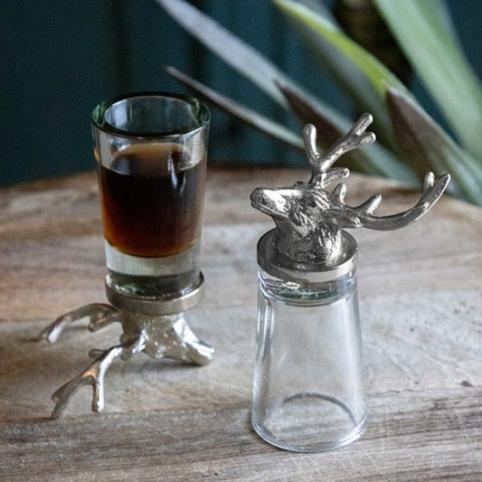Culinary Concepts Set Of Two Stag Shot Glasses