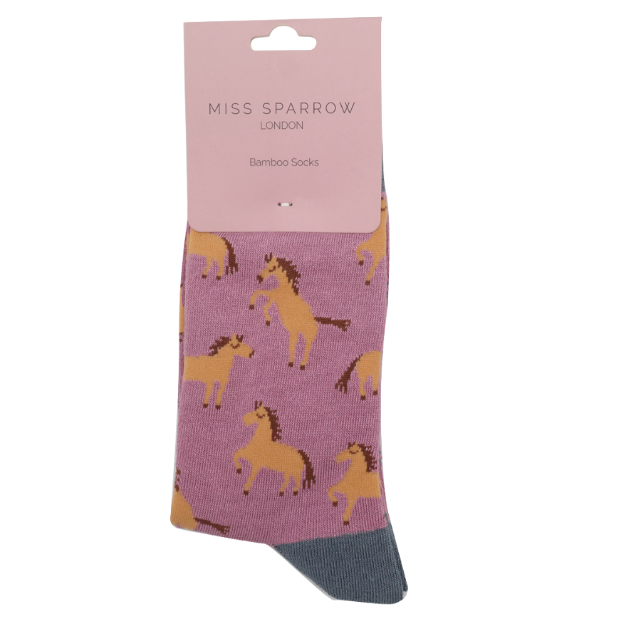 Miss Sparrow Wild Horses Socks Mauve