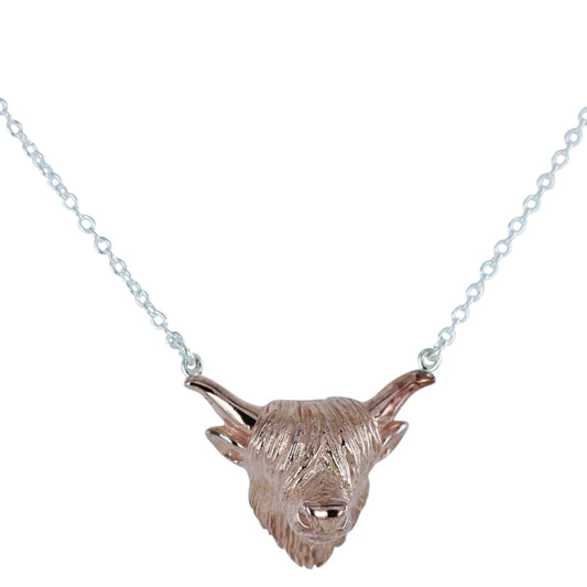 Reeves & Reeves Highland Cow Necklace Rose