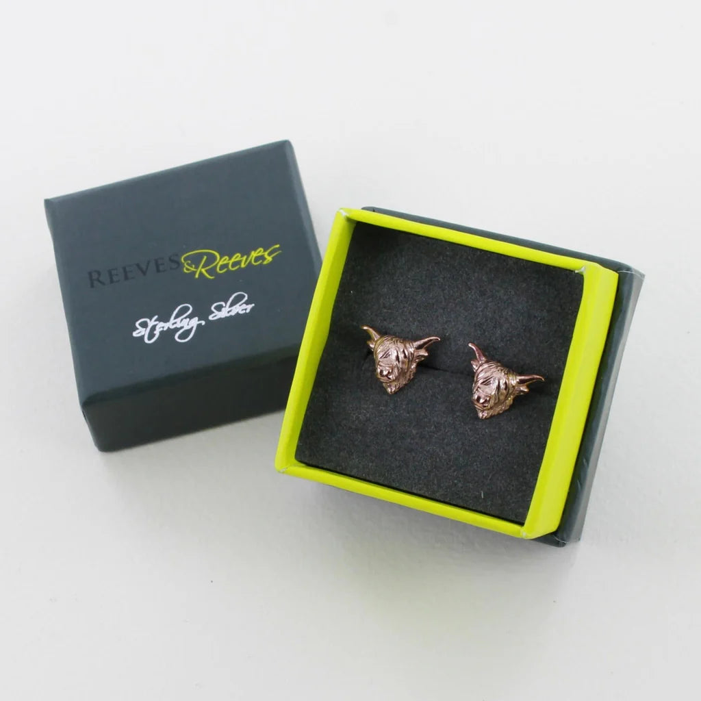 Reeves & Reeves Highland Cow Stud Rose Earring