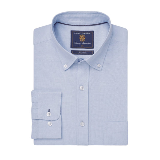 Brook Taverner Skyblue Cotton Oxford Shirt