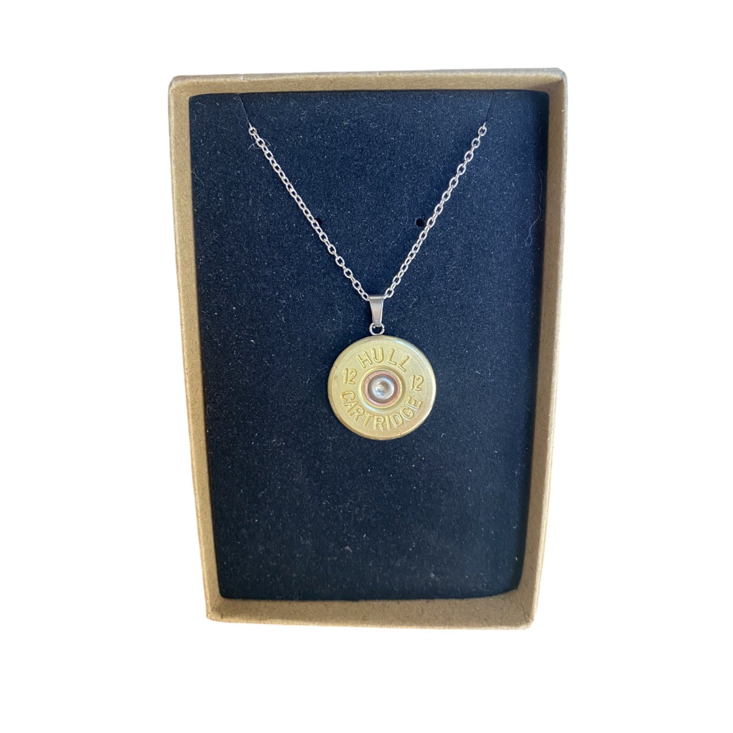 Spent Shells Cartridge Necklace Gold