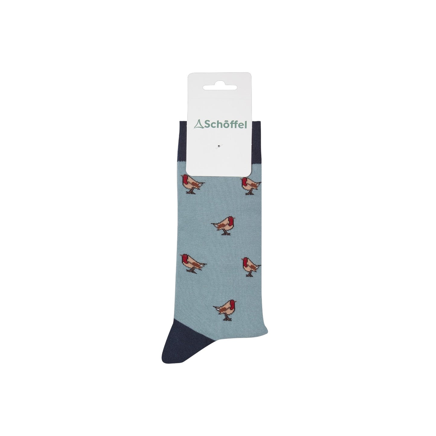 Schoffel Men's Single Cotton Sock Sterling Blue Robin