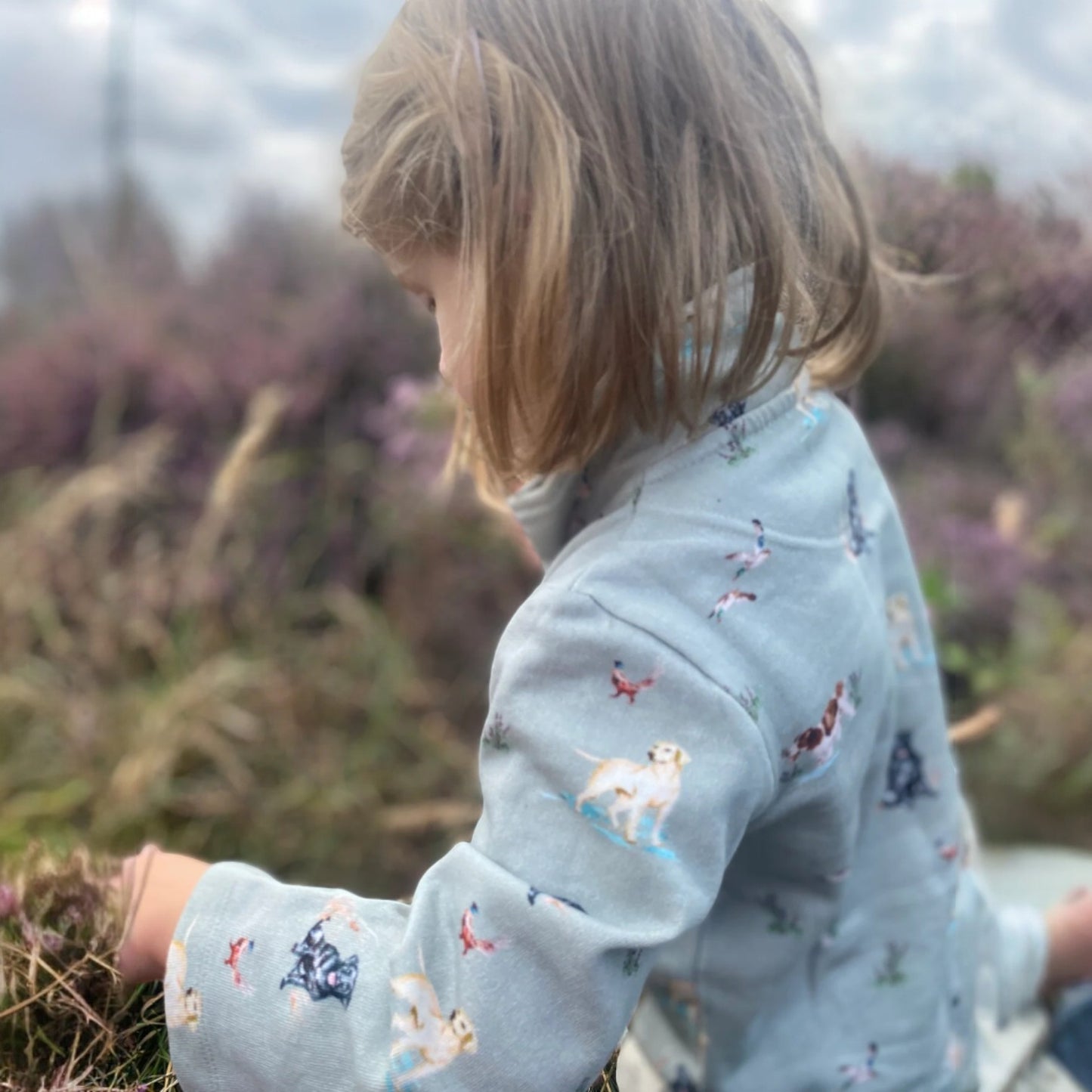 The Little Stamford Co. organic cotton half zip sweatshirt Dog