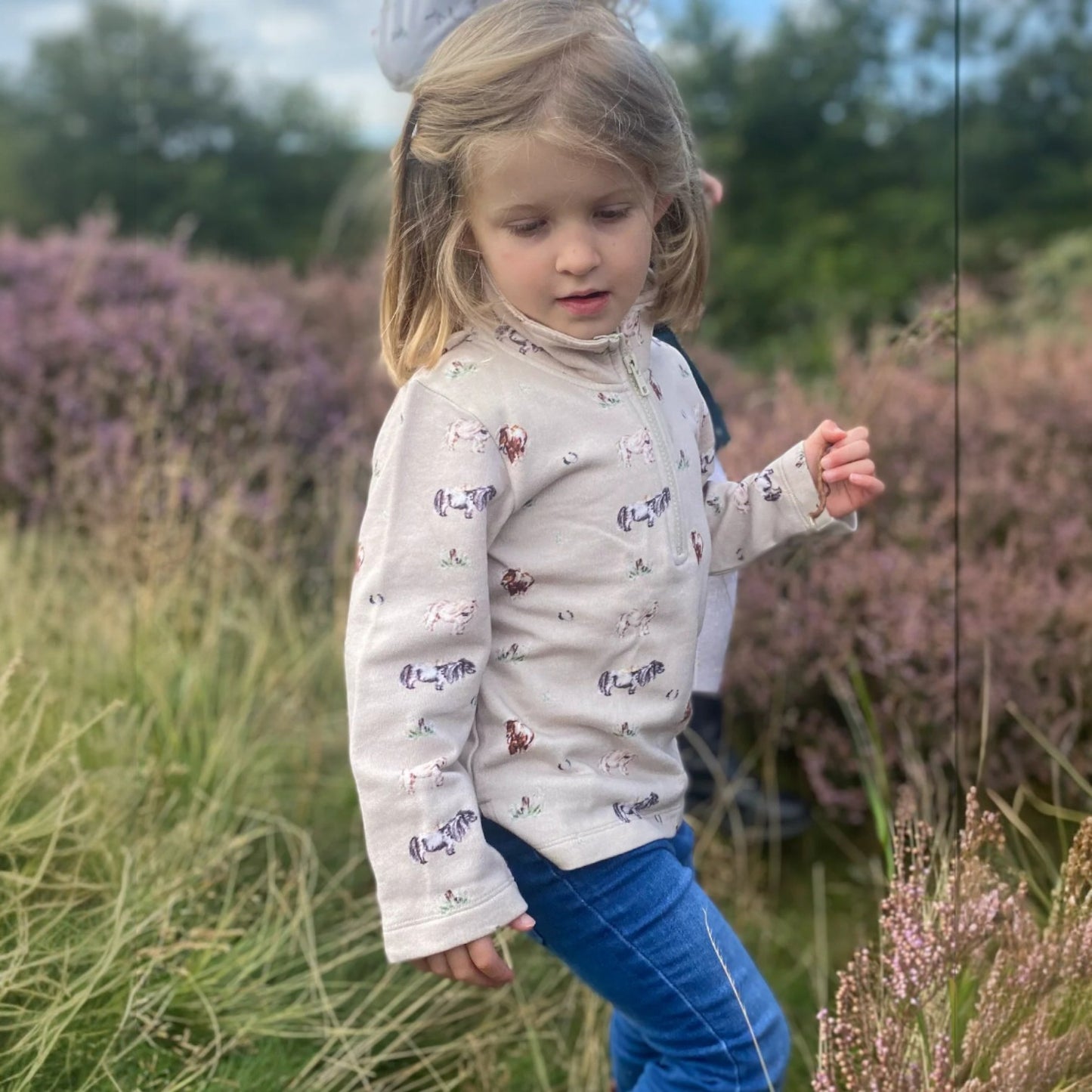 The Little Stamford Co. Organic Cotton Half Zip Sweatshirt Pony