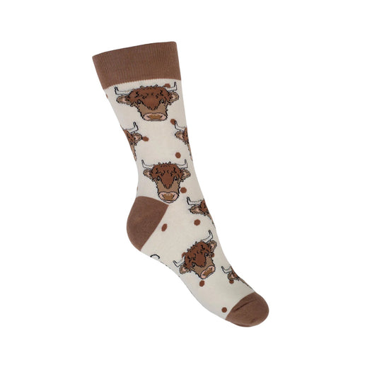 Country Moos Highland Cow Crew Socks
