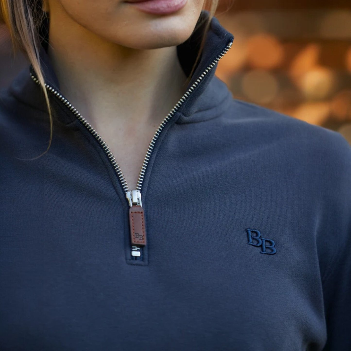 Beaumont & Bear Tuckenhay Unisex Quarter Zip Sweatshirt Navy